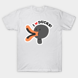 I Love Duck Cartoon T-Shirt